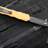 Microtech Dirac OTF Auto Knife- Double Edge- Tan Handle- Black Blade HW 225-1 TA
