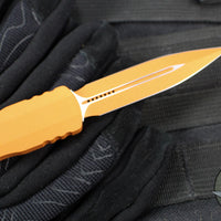 Microtech Dirac OTF Knife- Double Edge- Cerakote Tequila Sunrise Finished Handle- Tequila Sunrise Finished Blade 225-1 TE-C17Z15