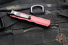 Microtech Dirac OTF Knife- Double Edge- Merlot Red Handle- Black Part Serrated Blade HW 225-2 MR