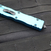 Microtech Dirac OTF Knife- Double Edge- Turquoise Handle- Black Full Serrated Blade and HW 225-3 TQ
