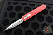 Microtech Dirac OTF Knife- Double Edge- Red Handle- Satin Blade 225-4 RD