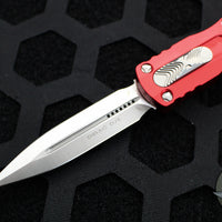Microtech Dirac OTF Knife- Double Edge- Red Handle- Satin Blade 225-4 RD