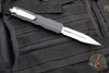 Microtech Dirac Delta OTF Knife- Black Handle- Stonewash Part Serrated Blade 227-11