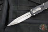 Microtech Dirac Delta OTF Knife- Double Edge- Black Handle- Apocalyptic Full Serrated Blade 227-12 AP