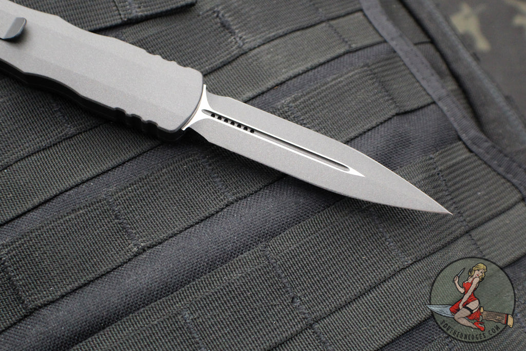 Microtech Dirac Delta D/E Cerakote Dark Tungsten Handle Black Standard Blade  227-1CDT