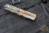 Microtech Dirac Delta OTF Knife- Double Edge- Outbreak Finished Handle- Outbreak Distressed Black Plain Edge Blade 227-1 OBDS