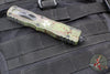 Microtech Dirac Delta OTF Knife- Double Edge- Outbreak Finished Handle- Outbreak Distressed Black Plain Edge Blade 227-1 OBDS