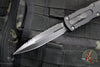Microtech Dirac Delta OTF Knife- Shadow Edition- Double Edge- Black Handle- Black DLC Full Serrated Blade 227-3 DLCTSH