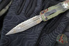 Microtech Dirac Delta OTF Knife- Double Edge- Outbreak Finished Handle- Outbreak Distressed Black Full Serrated Edge Blade 227-3 OBDS
