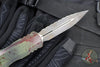 Microtech Dirac Delta OTF Knife- Double Edge- Outbreak Finished Handle- Outbreak Distressed Black Full Serrated Edge Blade 227-3 OBDS