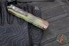 Microtech Dirac Delta OTF Knife- Double Edge- Outbreak Finished Handle- Outbreak Distressed Black Full Serrated Edge Blade 227-3 OBDS