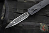 Microtech Dirac Delta OTF Auto Knife- Double Edge- Tactical- Black Handle- Double Full Serrated Black Blade- Black HW 227-D3 T