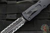 Microtech Dirac Delta OTF Auto Knife- Double Edge- Tactical- Black Handle- Double Full Serrated Black Blade- Black HW 227-D3 T