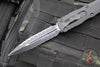 Microtech Dirac Delta OTF Auto Knife- Double Edge- Tactical- Black Handle- Reverse Double Full Serrated Black Blade- Black HW 227-DR 3T