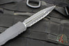 Microtech Dirac Delta OTF Auto Knife- Double Edge- Tactical- Black Handle- Reverse Double Full Serrated Black Blade- Black HW 227-DR 3T