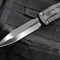 Microtech Dirac Delta OTF Knife- Double Edge- Shadow Edition- Black Handle- DLC Black Blade 227-1 DLCTSH