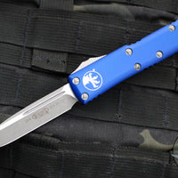 Microtech UTX-85 OTF Knife- Single Edge- Navy Blue Handle- Apocalyptic Blade 231-10 APNA