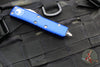 Microtech UTX-85 OTF Knife- Single Edge- Navy Blue Handle- Apocalyptic Blade 231-10 APNA