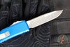 Microtech UTX-85 OTF Auto Knife- Single Edge- Blue Handle- Stonewash Blade 231-10 BL
