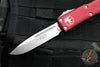 Microtech UTX-85 OTF Auto Knife- Single Edge- Merlot Red Handle- Stonewash Blade 231-10 MR