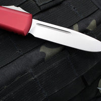 Microtech UTX-85 OTF Auto Knife- Single Edge- Merlot Red Handle- Stonewash Blade 231-10 MR