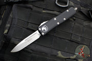 Microtech UTX-85 OTF Auto Knife- Single Edge- Black Handle- Stonewash Blade 231-10