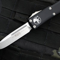 Microtech UTX-85 OTF Auto Knife- Single Edge- Black Handle- Stonewash Blade 231-10