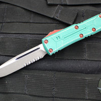 Microtech UTX-85 OTF Knife- Single Edge- Bounty Hunter Finished Handle- Apocalyptic Part Serrated Blade 231-11 BH