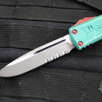 Microtech UTX-85 OTF Knife- Single Edge- Bounty Hunter Finished Handle- Apocalyptic Part Serrated Blade 231-11 BH