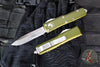 Microtech UTX-85 OTF Knife- Single Edge- OD Green Handle- Apocalyptic Part Serrated Blade 231-11 OD