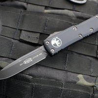 Microtech UTX-85 OTF Knife-Tactical- Single Edge- Black Handle- Black FULL DLC Blade 231-1 DLCT 2019