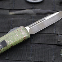 Microtech UTX-85 OTF Knife- Single Edge- Outbreak Finished Handle- Outbreak Black Plain Edge Blade 231-1 OBDS