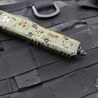 Microtech UTX-85 OTF Knife- Single Edge- Outbreak Finished Handle- Outbreak Black Plain Edge Blade 231-1 OBDS