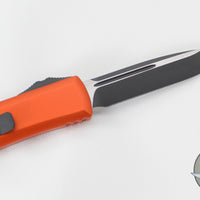 Microtech UTX-85 OTF Knife- Single Edge- Orange Handle- Black Blade 231-1 OR