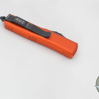 Microtech UTX-85 OTF Knife- Single Edge- Orange Handle- Black Blade 231-1 OR