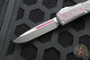 Microtech UTX-85 OTF Knife- Valentine's 2025- Single Edge- Cerakote Grey Handle And Blade- Purple Accents 231-1 VNS