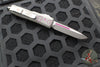 Microtech UTX-85 OTF Knife- Valentine's 2025- Single Edge- Cerakote Grey Handle And Blade- Purple Accents 231-1 VNS