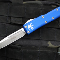 Microtech UTX-85 OTF Knife- Single Edge- Navy Blue Handle- Satin Blade 231-4 NA