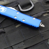 Microtech UTX-85 OTF Knife- Single Edge- Navy Blue Handle- Satin Blade 231-4 NA