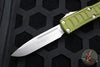 Microtech UTX-85 II OTF Knife- Single Edge- OD Green Handle- Stonewash Blade 231II-10 ODS