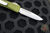 Microtech UTX-85 II OTF Knife- Single Edge- OD Green Handle- Stonewash Blade 231II-10 ODS