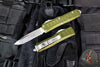 Microtech UTX-85 II OTF Knife- Single Edge- OD Green With Stonewash Part Serrated Blade 231II-11 ODS