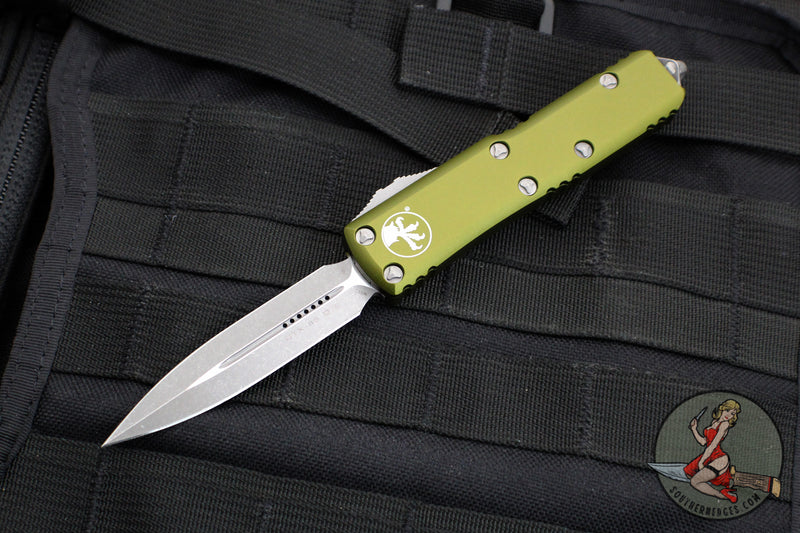 Microtech UTX-85 OTF Knife- Double Edge- OD Green Handle