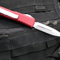 Microtech UTX-85 OTF Knife- Double Edge- Merlot Red With Stonewash Blade 232-10 MR