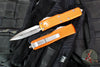 Microtech UTX-85 OTF Knife- Double Edge- Orange Handle- Stonewash Blade 232-10 OR
