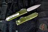 Microtech UTX-85- Double Edge- Distressed OD Green- Apocalyptic Finished Plain Edge Blade 232-10 DOD