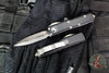 Microtech UTX-85 OTF Knife- Double Edge- Black Handle- Stonewash Blade 232-10