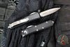 Microtech UTX-85 OTF Knife- Double Edge- Black Handle- Stonewash Blade 232-10