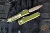 Microtech UTX-85 OTF Knife- Double Edge- OD Green Handle with Bronzed Apocalyptic Blade 232-13 APOD