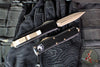 Microtech UTX-85 OTF Knife- Double Edge- Black Handle- Bronze Apocalyptic Blade 232-13 AP